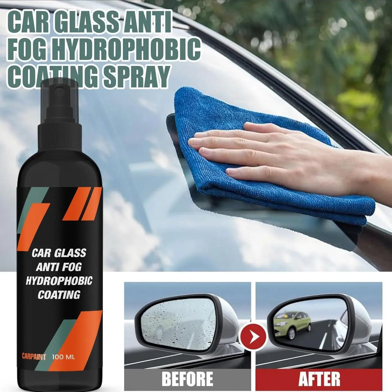 Car Glass Anti- Fog Hydrophobic Coating 100ML