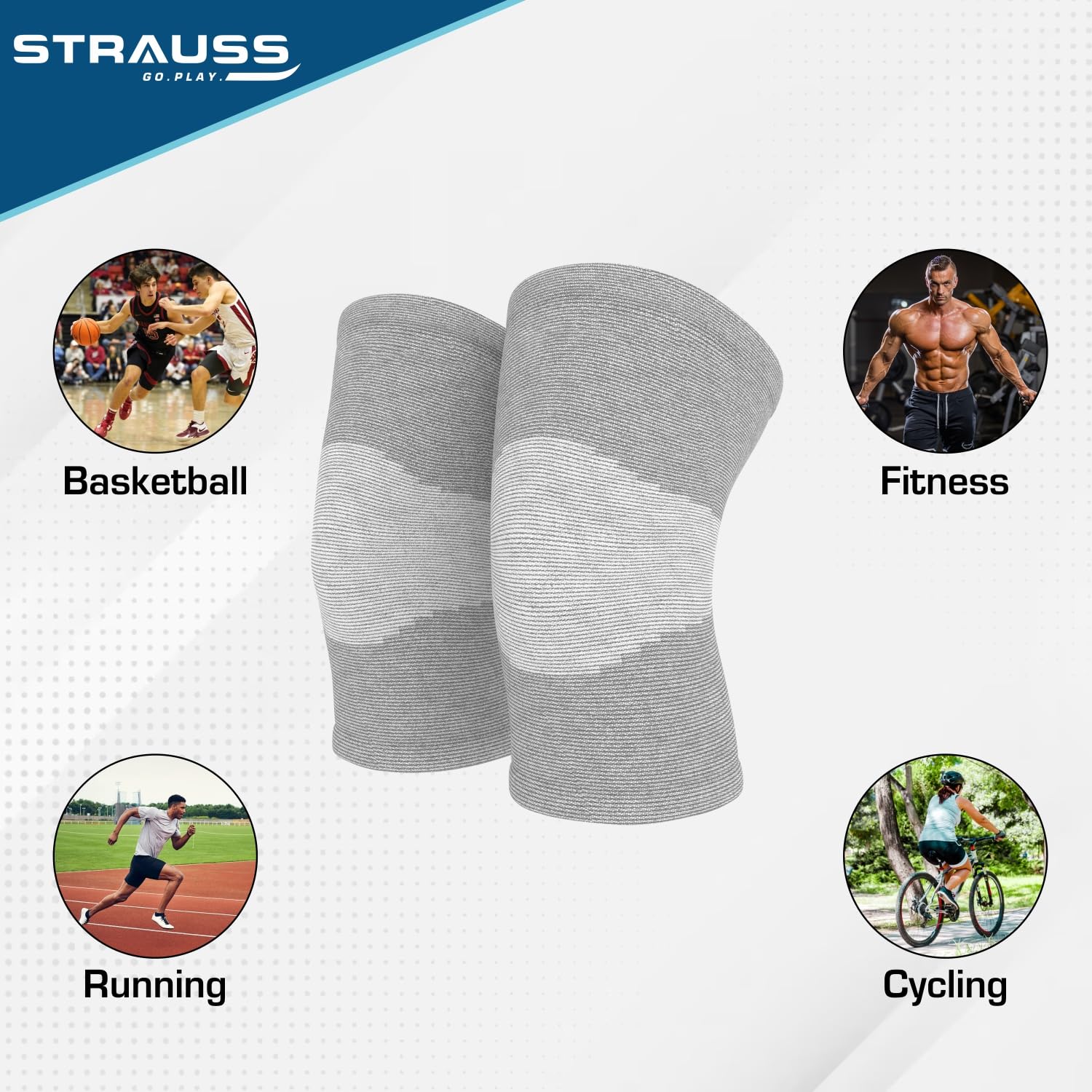 Knee Cap Medium Grey Color Knee Support For Men & Women Knee Braces For Sports