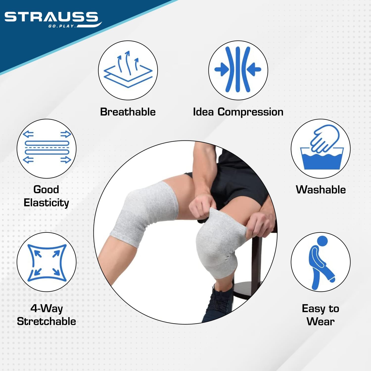 Knee Cap Medium Grey Color Knee Support For Men & Women Knee Braces For Sports